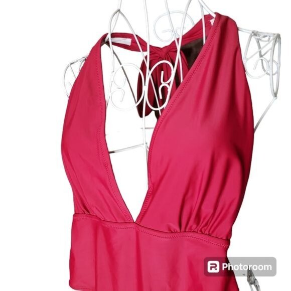 NWT CUPSHE Deep V Neck One Piece Swimsuit Size Medium - Picture 4 of 12